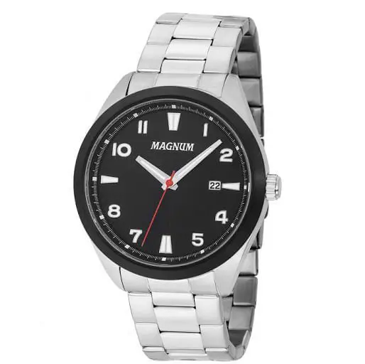 Relógio MAGNUM masculino prata preto MA34601T - Sonho de Cristal